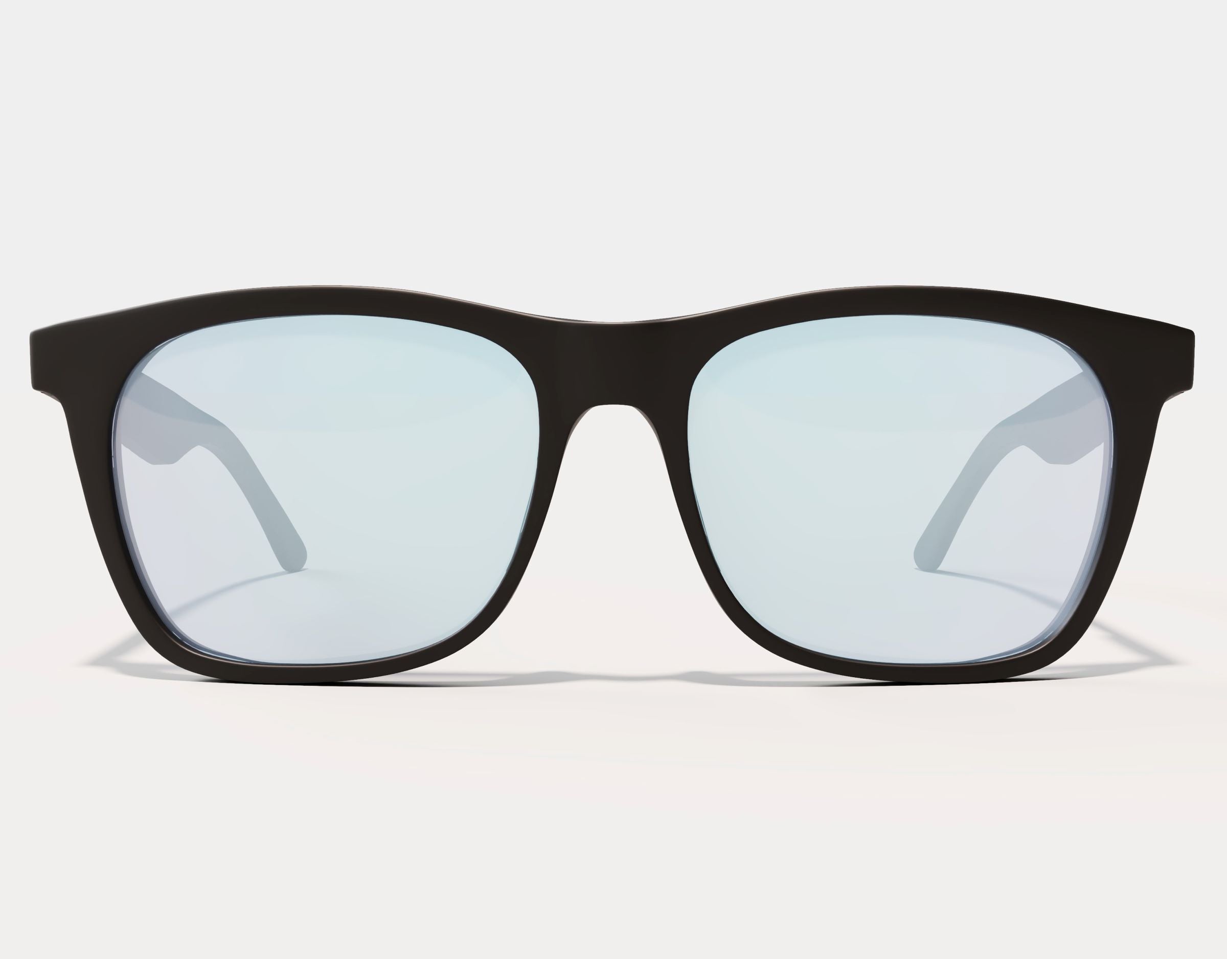 Front view of 165mm XXL Classic oversized blue light glasses in Black Matte, built for wide faces and extra-large head sizes.