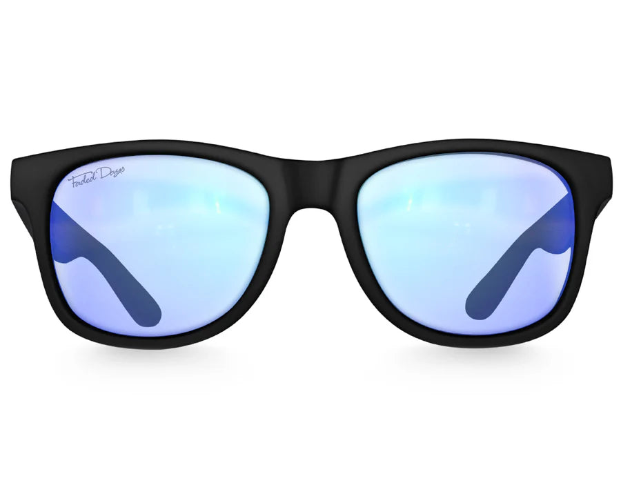 Front view of Classic 145mm blue light blocking glasses – large frame design with clear screen-filtering lenses.