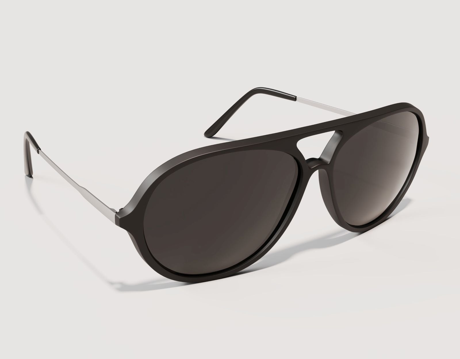 Side view of Aviator 165mm XXL sunglasses for large heads in Black – sleek, wide-fit aviators with a timeless design.