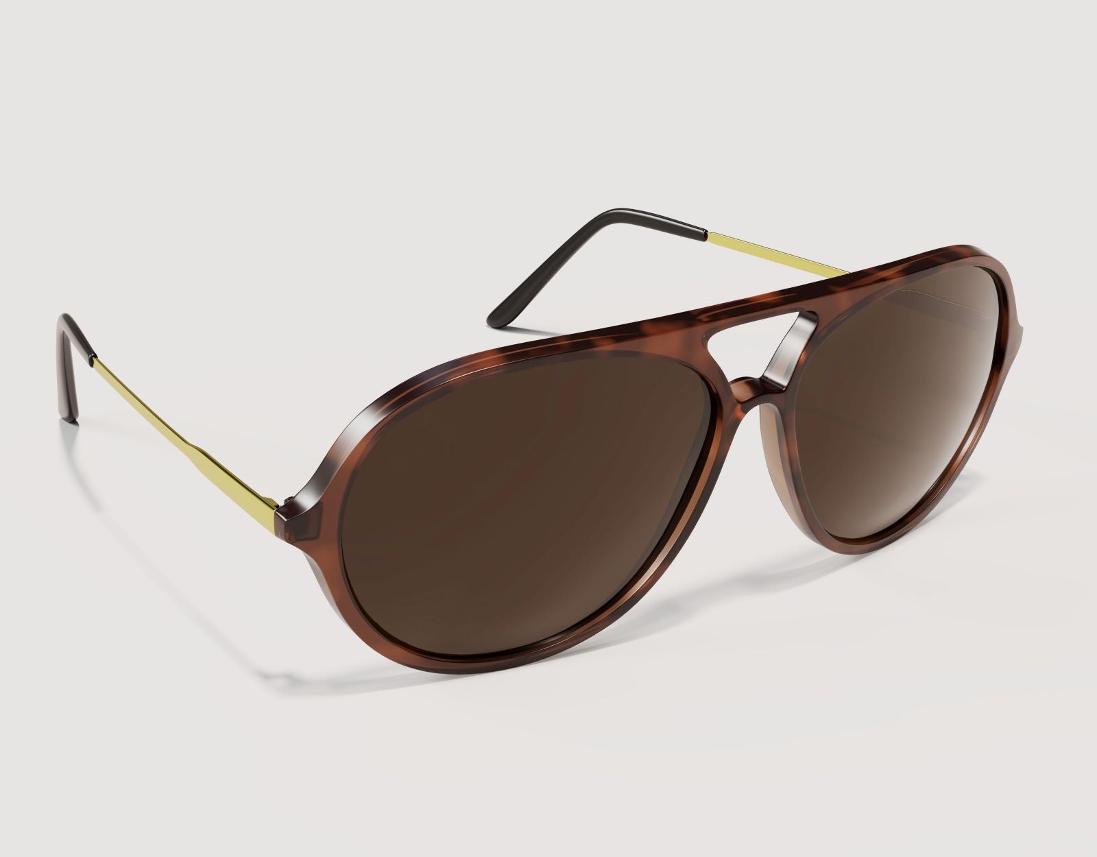 Side profile of Aviator 165mm XXL large aviators in Tortoise – wide frame with smooth tortoiseshell finish.