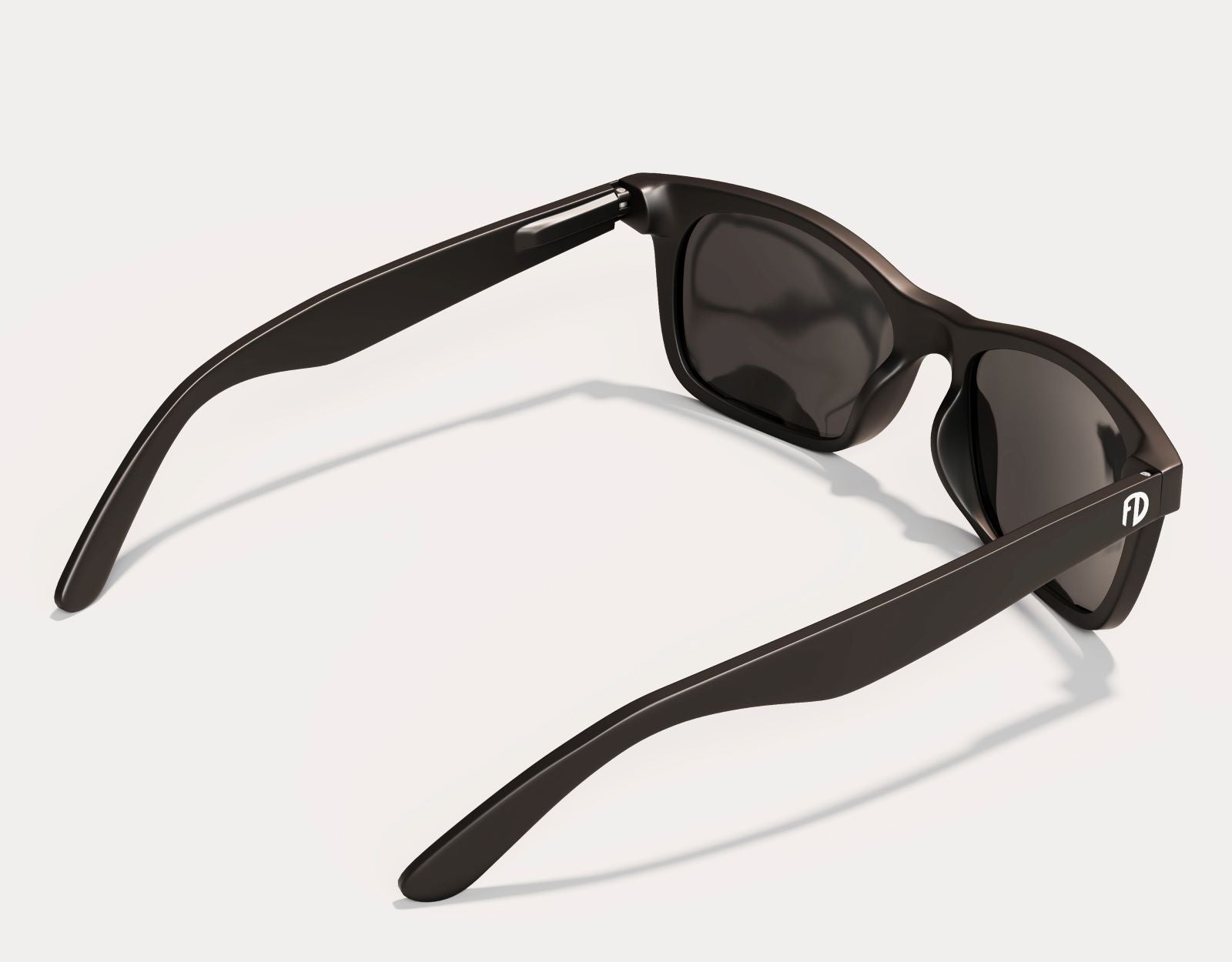 Rear view of The Gent 165mm XXL men’s wide sunglasses in Black – oversized frame designed for comfort and durability.