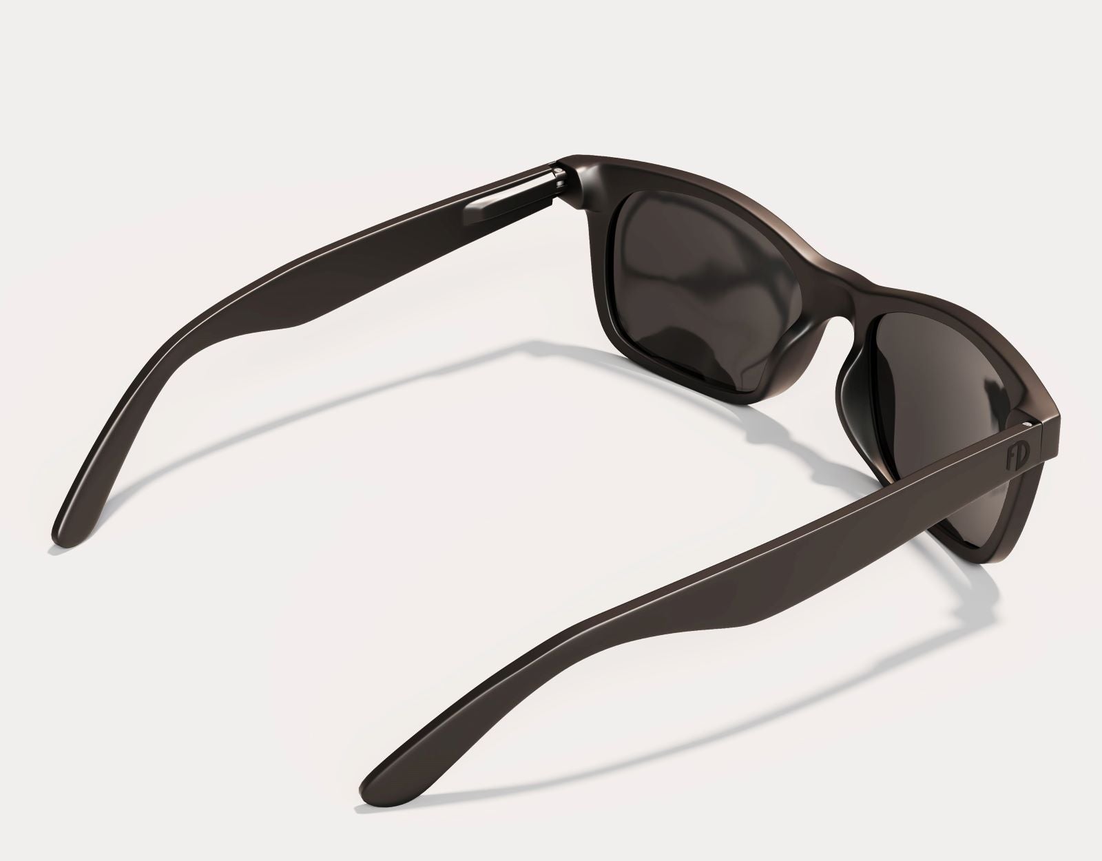 Rear view of The Gent 165mm XXL wide sunglasses for wide faces in blackout finish – comfort-focused and oversized.