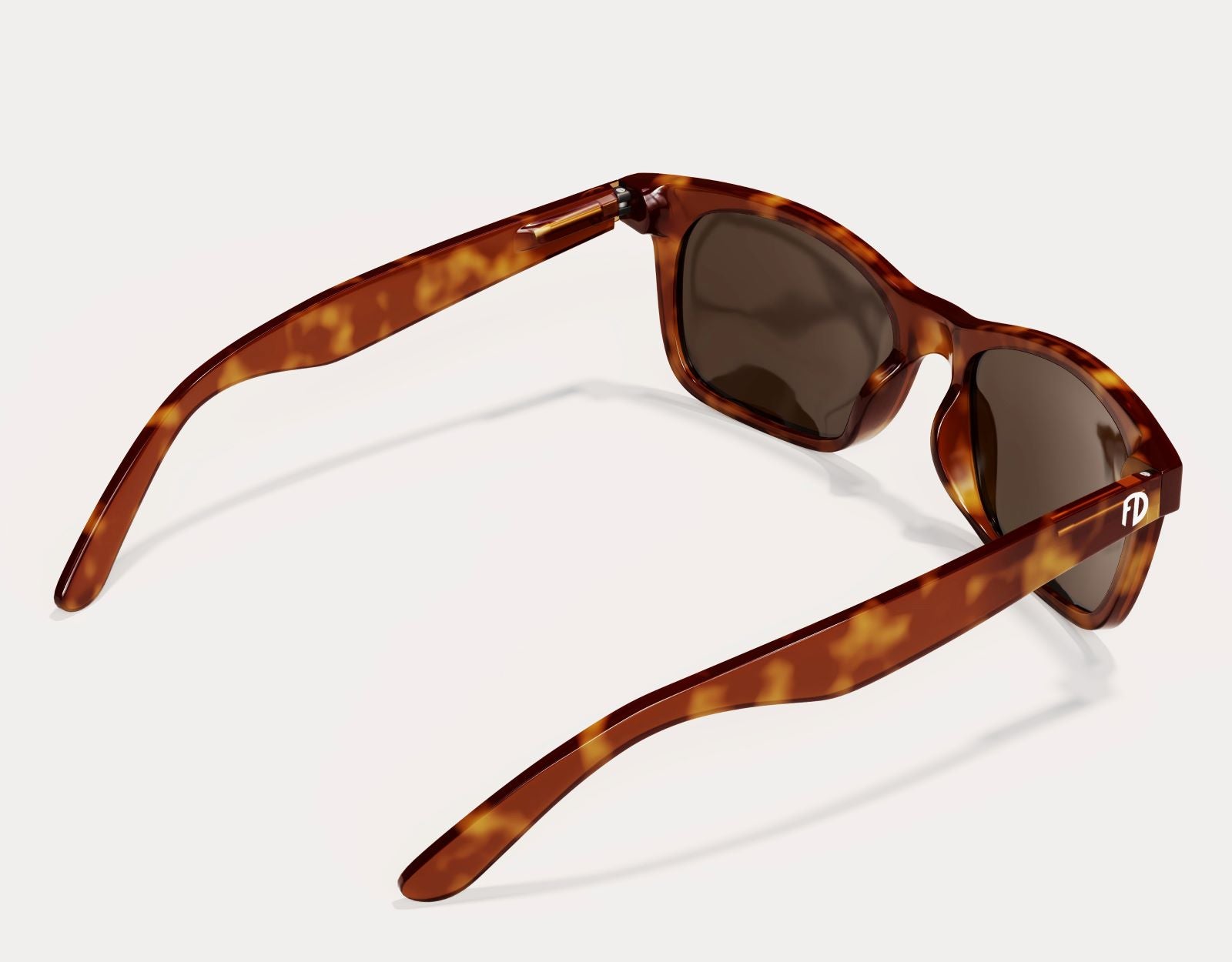Rear view of The Gent 165mm XXL wide fit sunglasses in Tortoise – stylish, polarised, and made for wide faces.