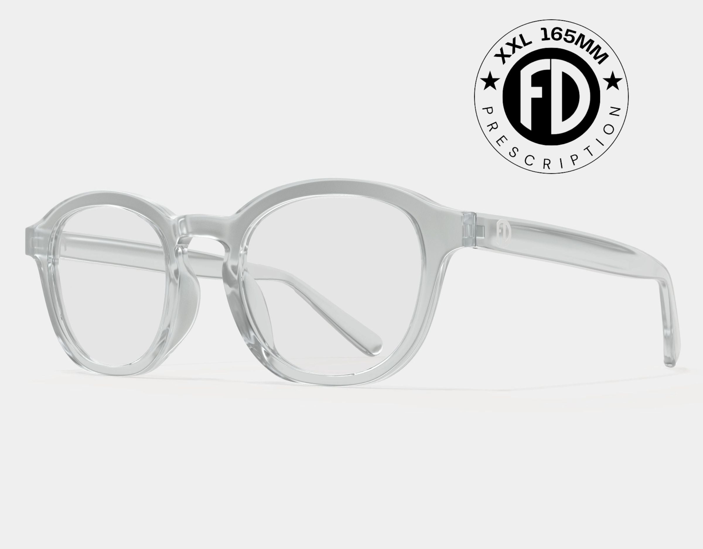 Faded Days The Scholar XXL eyeglasses in Clear, crafted for men and women with wide faces and large head sizes.