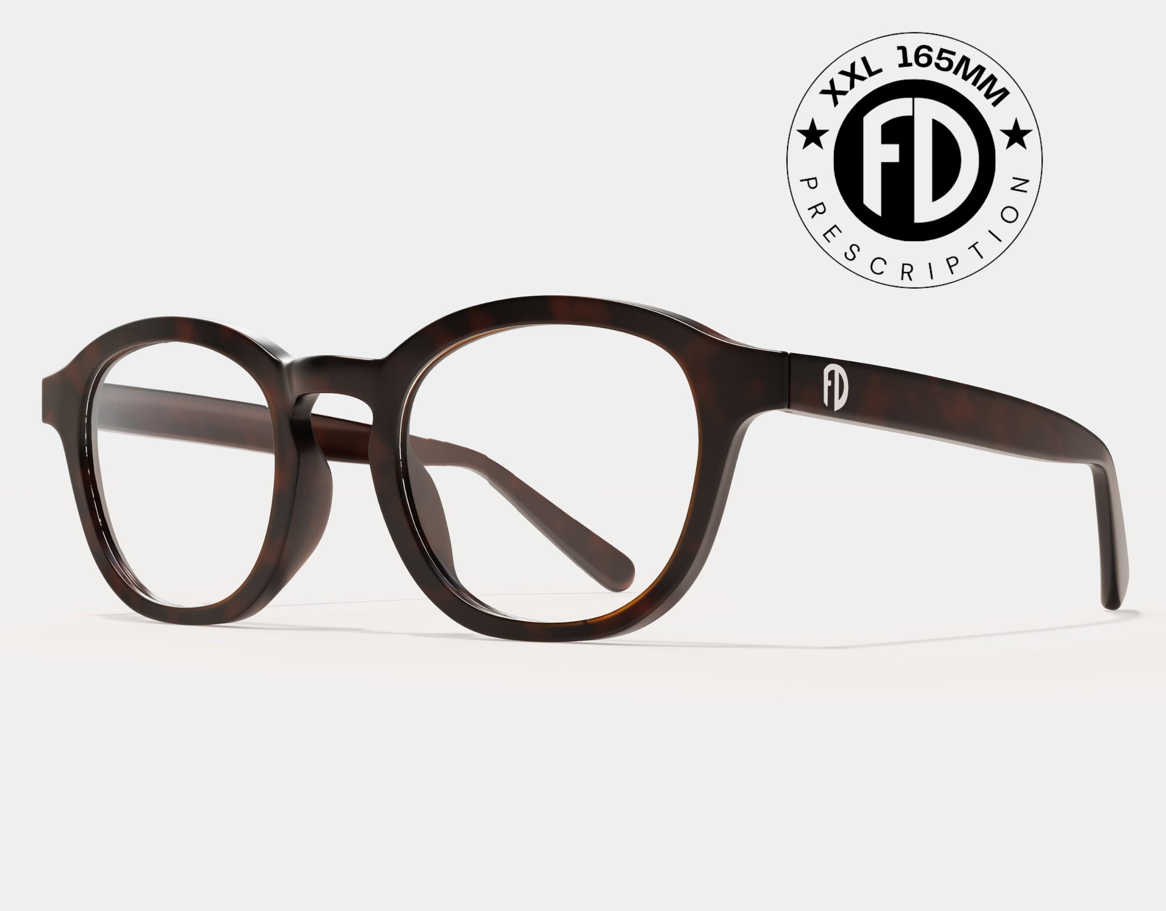The Scholar 165mm XXL large eyeglass frames for women and men in Tortoise, designed for big heads and wide faces.