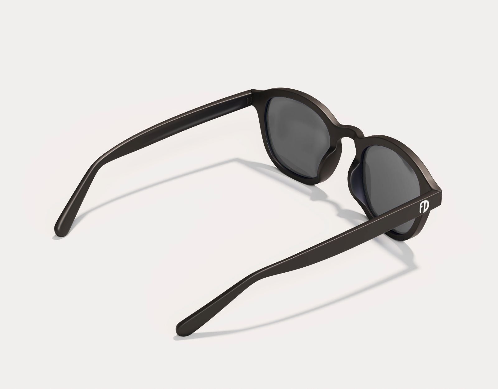 Rear view of The Scholar 165mm XXL large frame sunglasses in Black – oversized and stylish for broad head shapes.