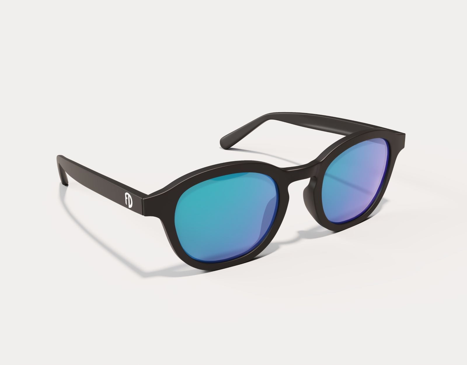 Side view of The Scholar 165mm XXL big frame sunglasses in Black – extra wide fit with sleek, mirrored lens tone.
