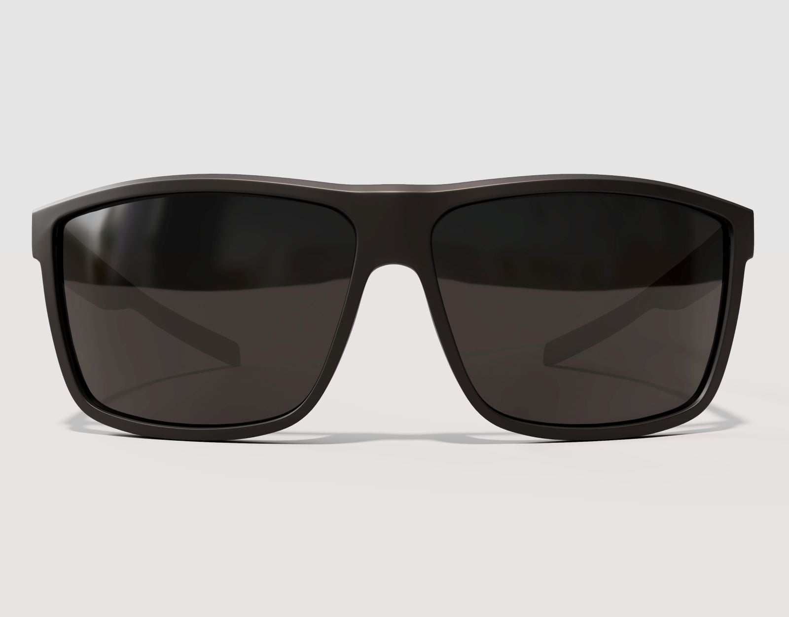 Front view of Sport 165mm XXL big head men’s sunglasses in Black – polarised lenses and wide frame for all-day performance.