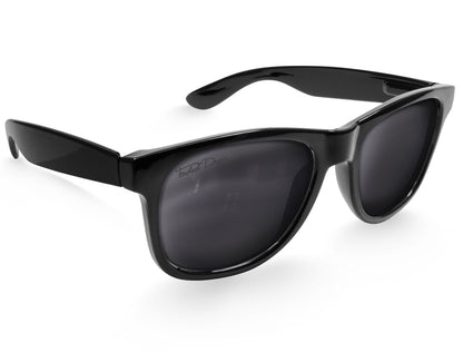 Side profile of Classic 145mm large frame shades in Black Matt – lightweight comfort with a wide-fit design.