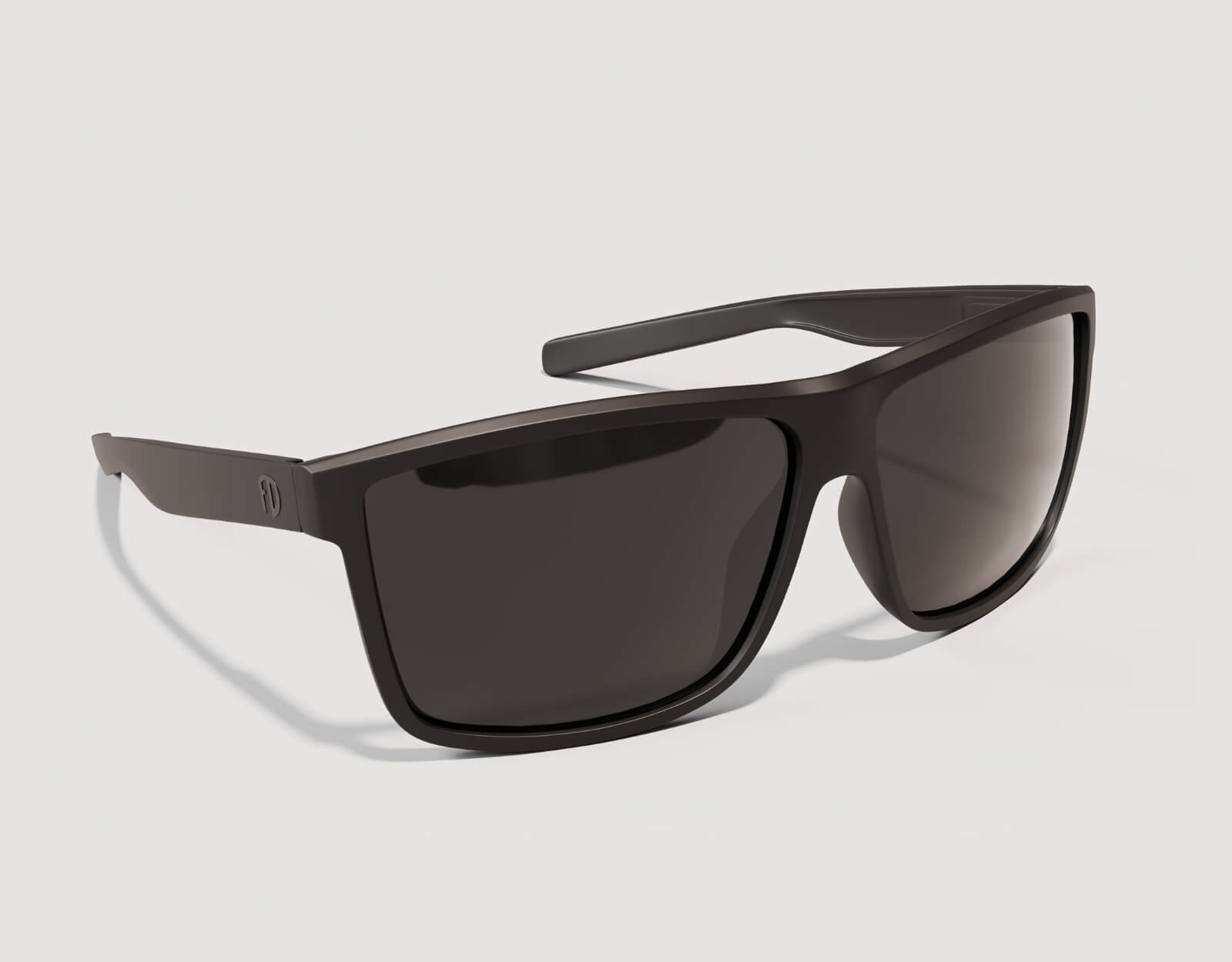 Side view of Sport 165mm XXL polarised sunglasses in Blackout – extra wide frame designed for sport and sun.
