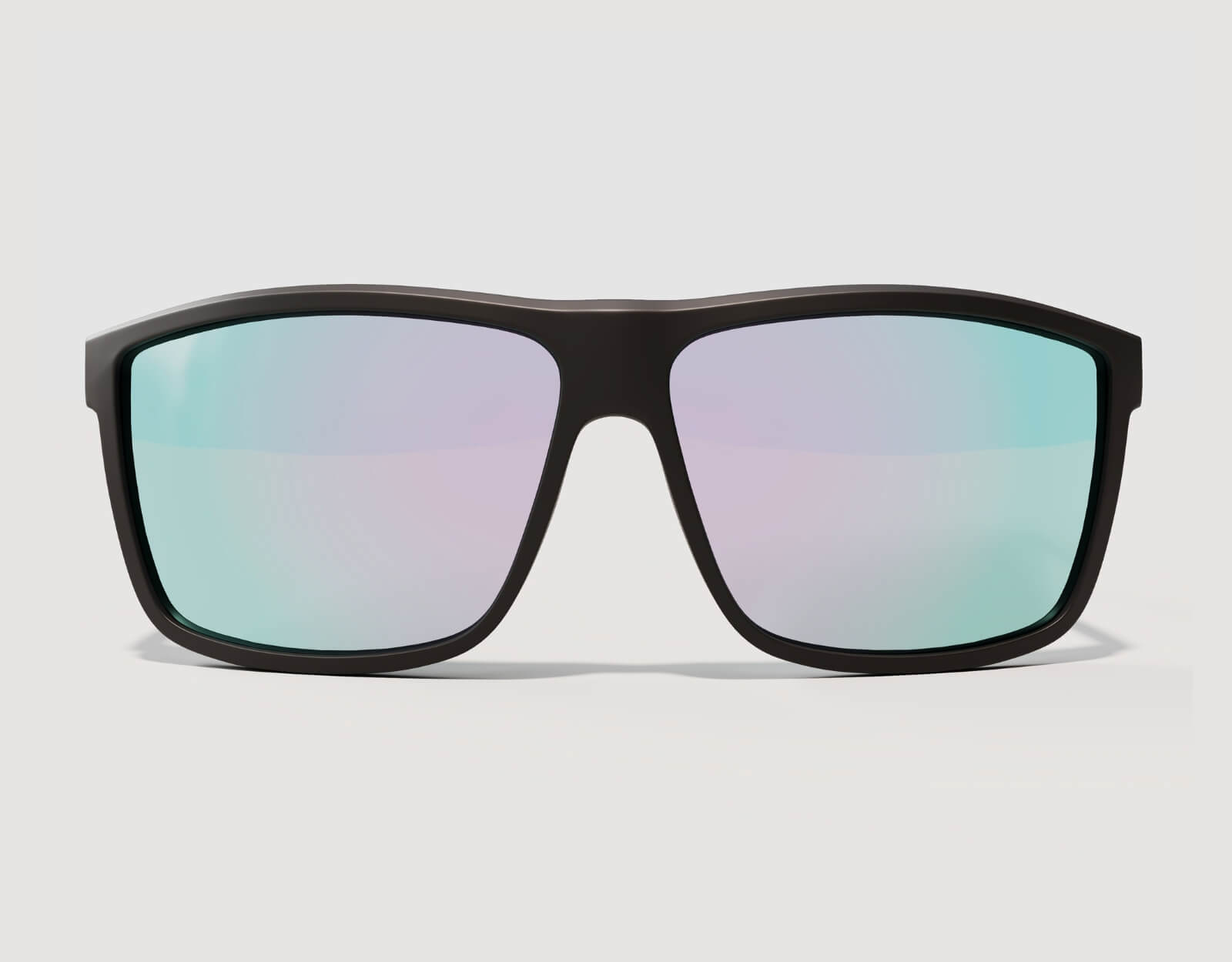 Front view of Sport 155mm XL sunglasses for large heads with chrome lenses – reflective finish and secure wraparound fit.