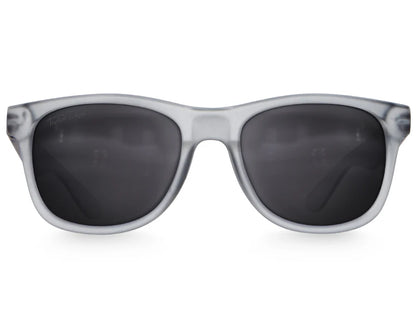 Front view of Classic 145mm oversize sunglasses in Slate Grey – bold lens contrast and modern colour tone.