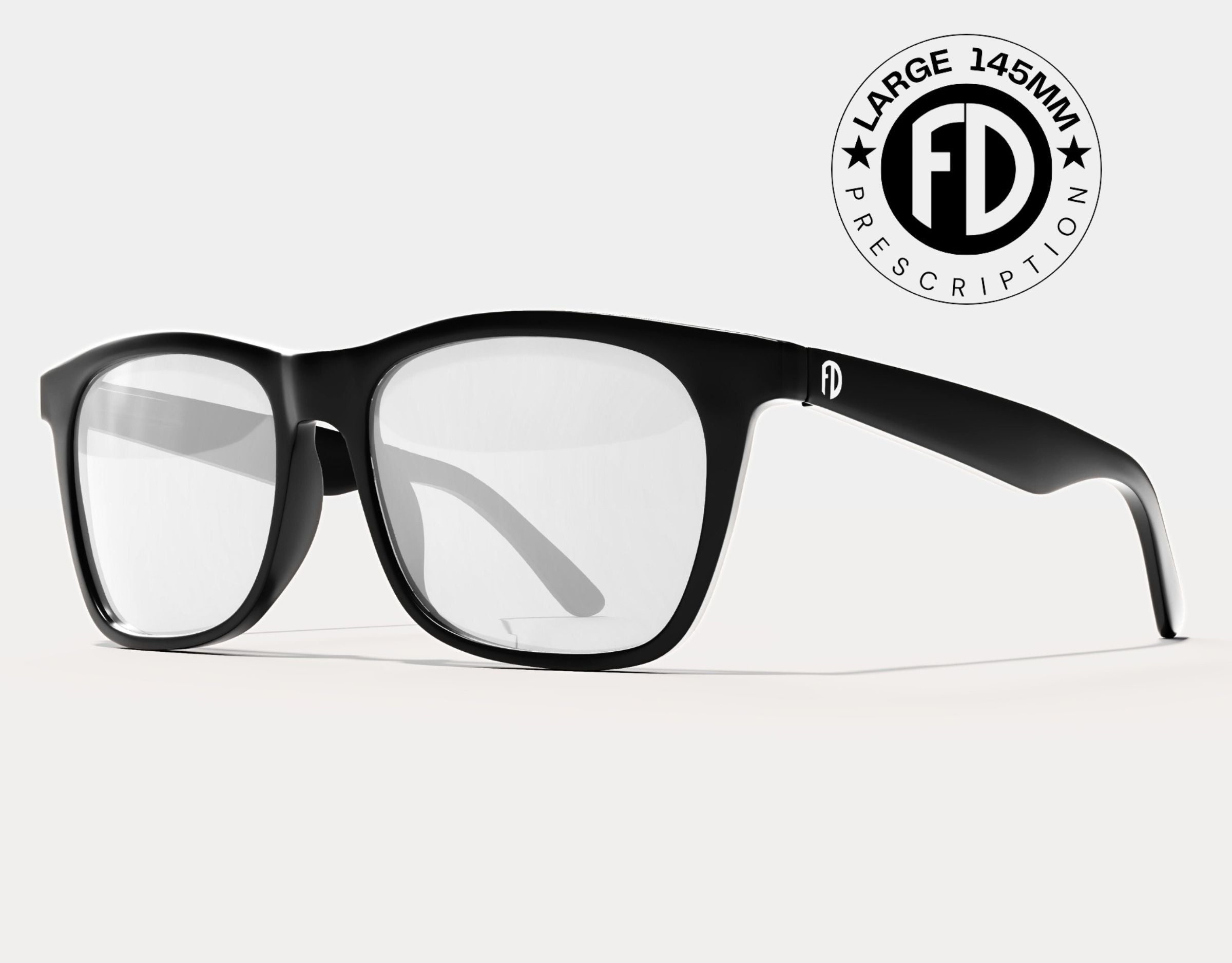 Faded Days Classic 145mm Large eyeglass frames for women and men in Black Matte, offering a versatile unisex design with a slightly oversized fit.
