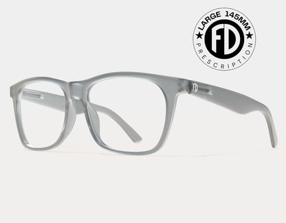 Faded Days Classic 145mm Large eyeglass frames for women and men in Grey Slate, featuring a modern oversized fit for wide faces.