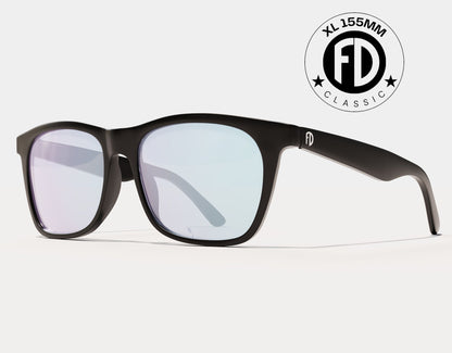 Faded Days 155mm XL Classic blue light blocking glasses in Black Matte, designed for men with large head sizes and a secure, comfortable fit.