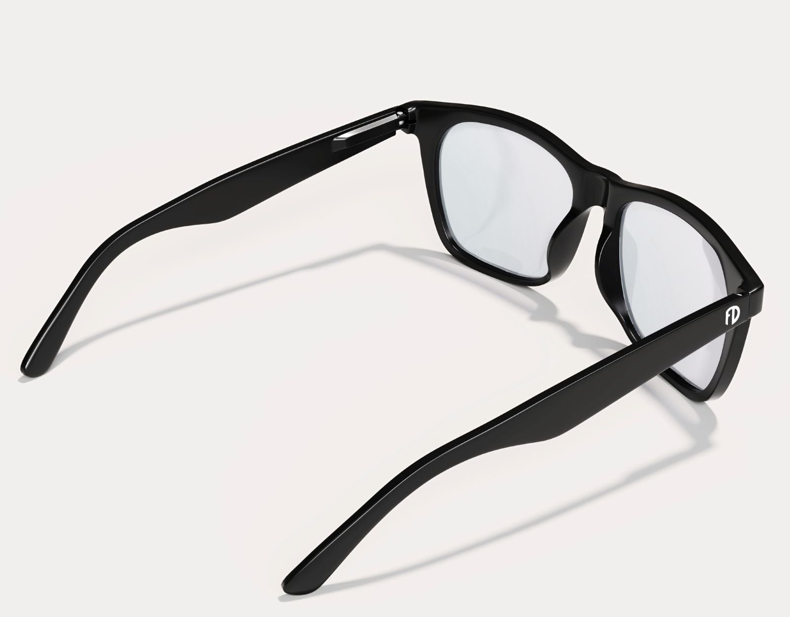 Rear view of Classic 155mm XL large eyeglasses for men in Black Matte, crafted for a secure and durable fit on big heads.