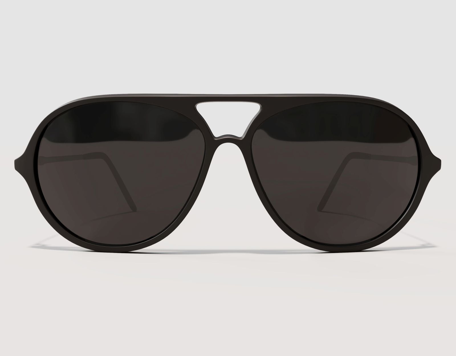 Front view of Aviator 165mm XXL wide fit aviators in Black – polarised lenses and large aviator style for big heads.