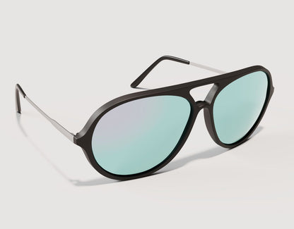Side view of Aviator 165mm XXL wide fit aviators with chrome lenses – modern mirrored finish and oversized build.