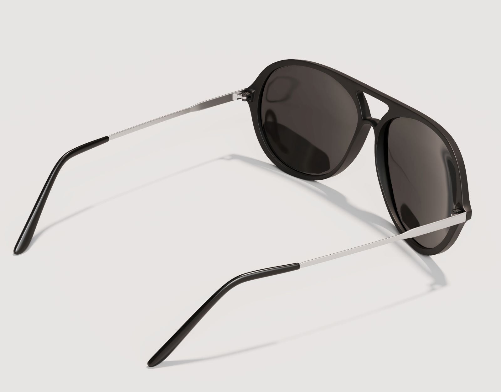 Rear view of Aviator 165mm XXL extra wide aviator sunglasses in Black – polarised performance with bold lens detail.