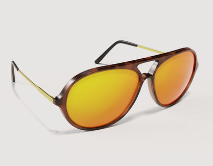 Side view of XXL aviator sunglasses in Tortoise with solar lenses – extra wide, lightweight, and ready for sunshine.