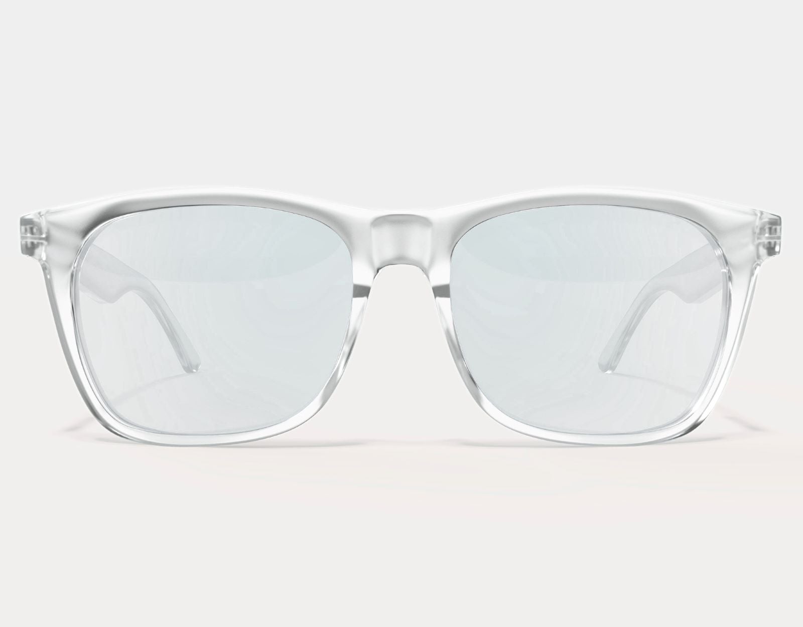 Front view of Classic 165mm XXL extra large eyeglass frames in Clear, offering a modern oversized design for wide faces.