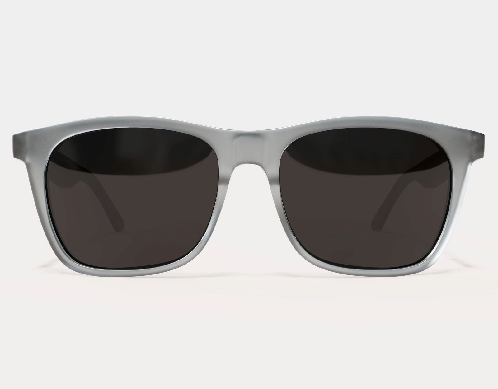 Front view of Classic 165mm XXL extra wide sunglasses in Grey Slate with polarised smoke lenses – perfect for big head comfort.