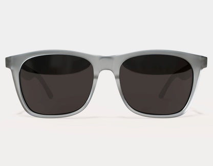 Front view of Classic 165mm XXL extra wide sunglasses in Grey Slate with polarised smoke lenses – perfect for big head comfort.