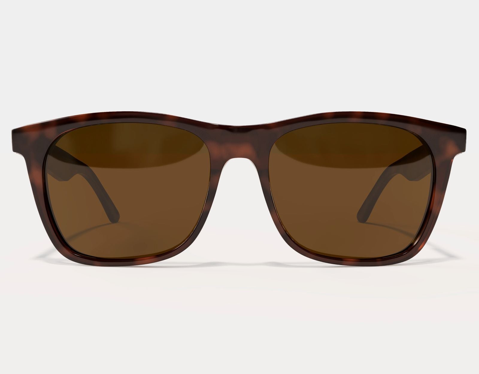 Front view of Classic 165mm XXL polarised sunglasses in Tortoise Gloss – stylish design for wide faces with all-day comfort.