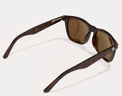 Rear view of Classic 165mm XXL polarised sunglasses in Tortoise Matt – extra wide fit and warm brown tones for wide faces.