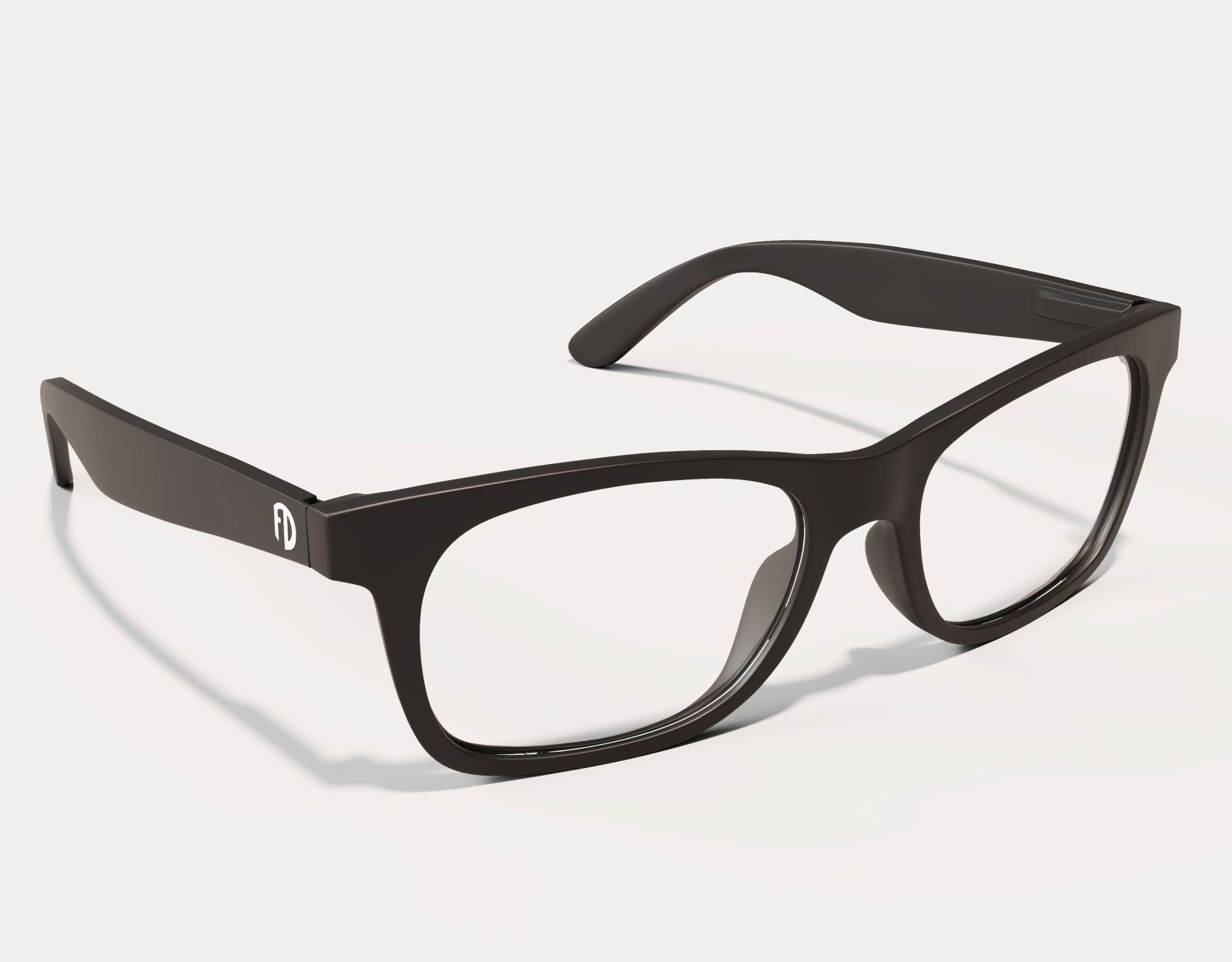 Side view of Faded Days The Gent XXL eyeglasses in Black, highlighting the extra-wide frame for a secure and comfortable fit on big faces.