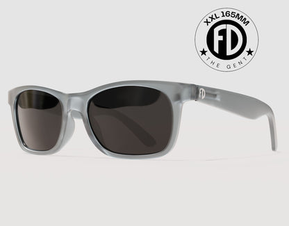 The Gent 165mm XXL sunglasses for wide faces in Grey Slate with black smoke polarised lenses – refined and extra wide.