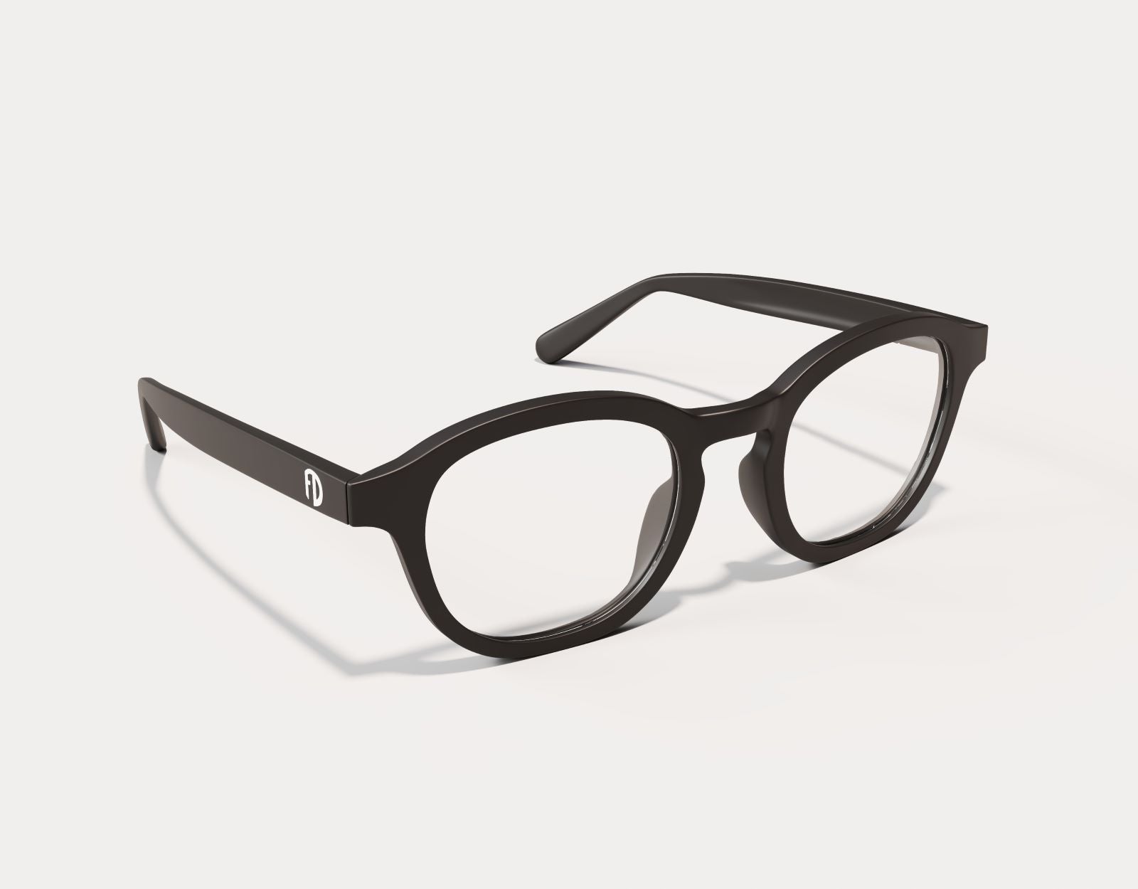 Side view of Faded Days The Scholar XXL eyeglasses in Black, showcasing the extra-wide frame for large faces and a comfortable fit.