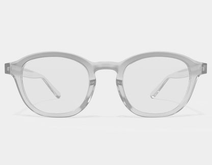 Front view of The Scholar XXL large mens eyeglasses in Clear, built for wide faces with an oversized, stylish frame.