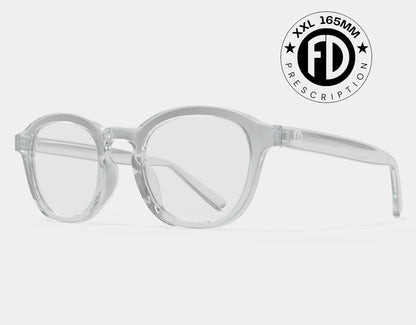 Faded Days The Scholar XXL eyeglasses in Clear, crafted for men and women with wide faces and large head sizes.