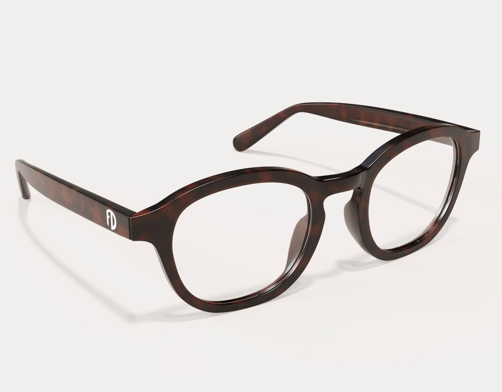 Right-side angle of The Scholar XXL large eyeglasses for women and men in Tortoise, designed to fit wide faces perfectly.